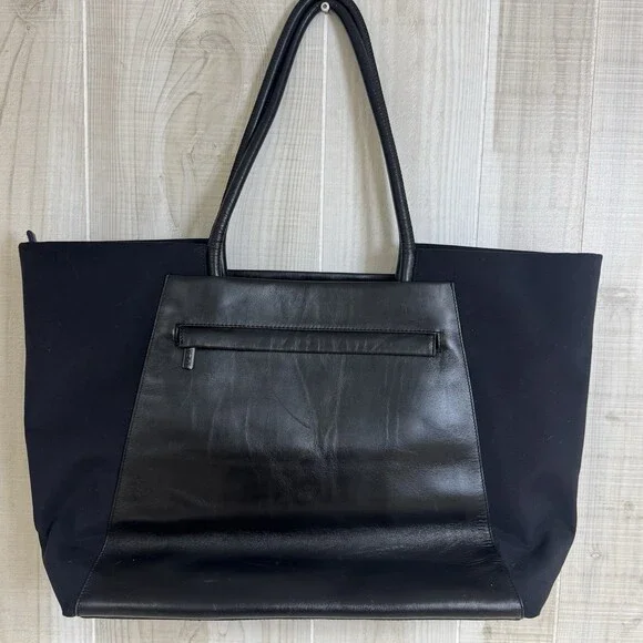 Tumi Large Tote Bag Leather/ Nylon Travel Voyaguer Everyday Shoulder Straps - Picture 2 of 13